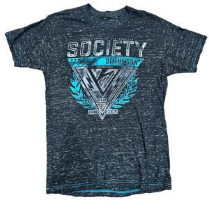 Society Of The Sun Buckle Black Burnout Mens Graphic Short Sleeve Shirt Large